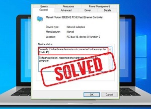 Error code 45 hardware device is not connected on Windows PC